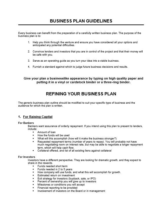 legal business plan template