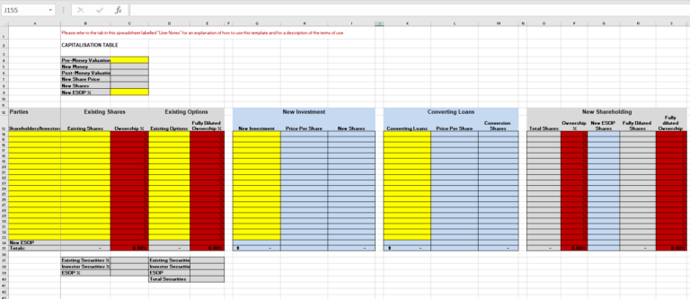 legal-agreement-templates-equity-investment-capitalisation-table