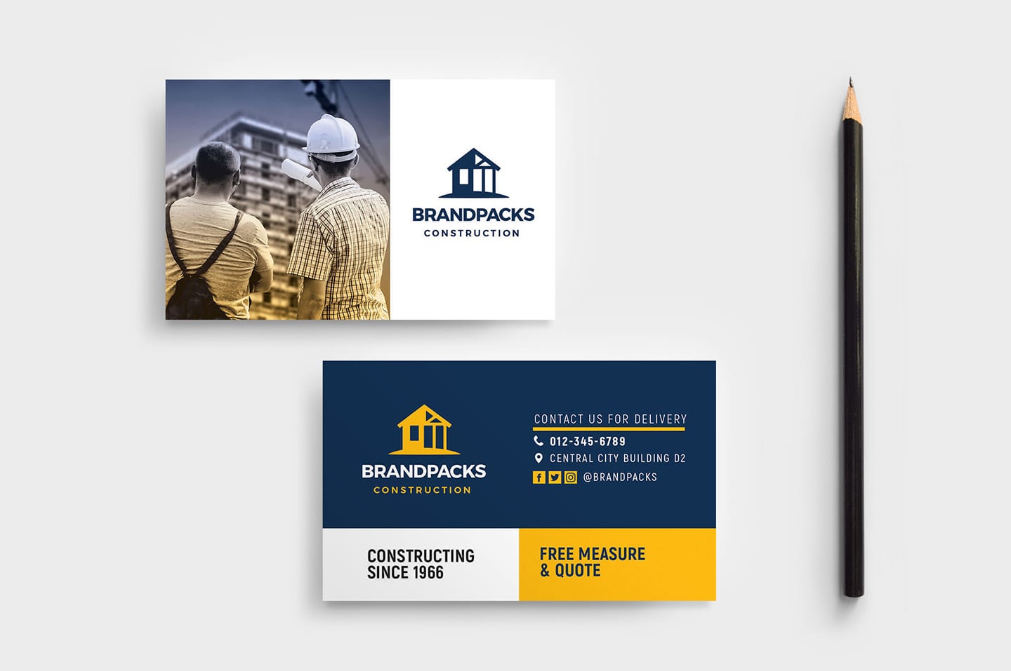 Construction Company Business Card Template International Trade Council